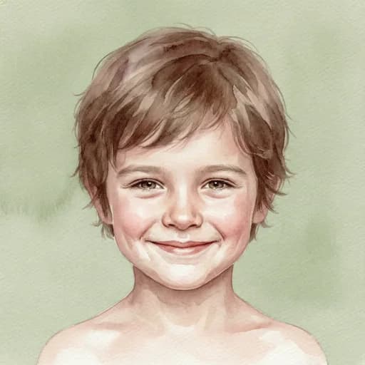 Watercolor storybook protagonist style