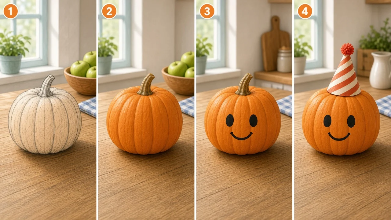 Book character pumpkin ideas in four paint steps
